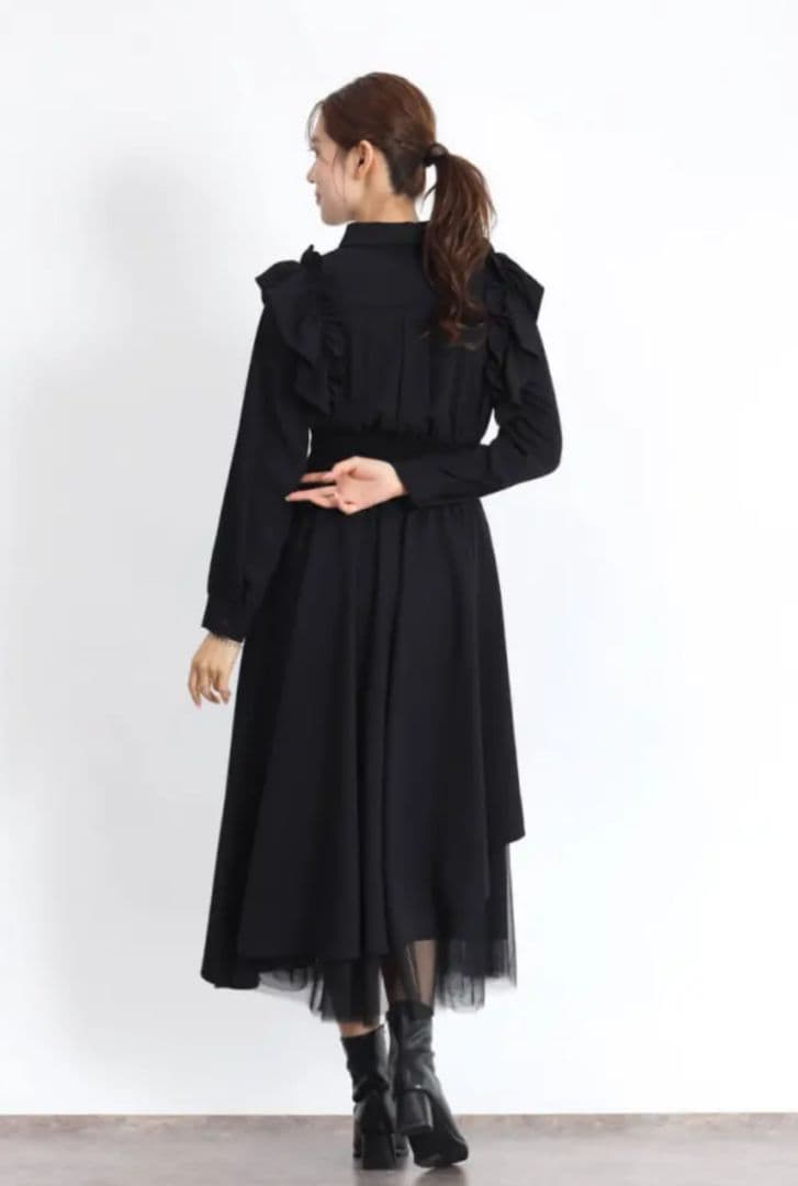 新品FENNEL　シャツカラーラップフレアワンピース　スコットクラブ系列ヤマダヤ