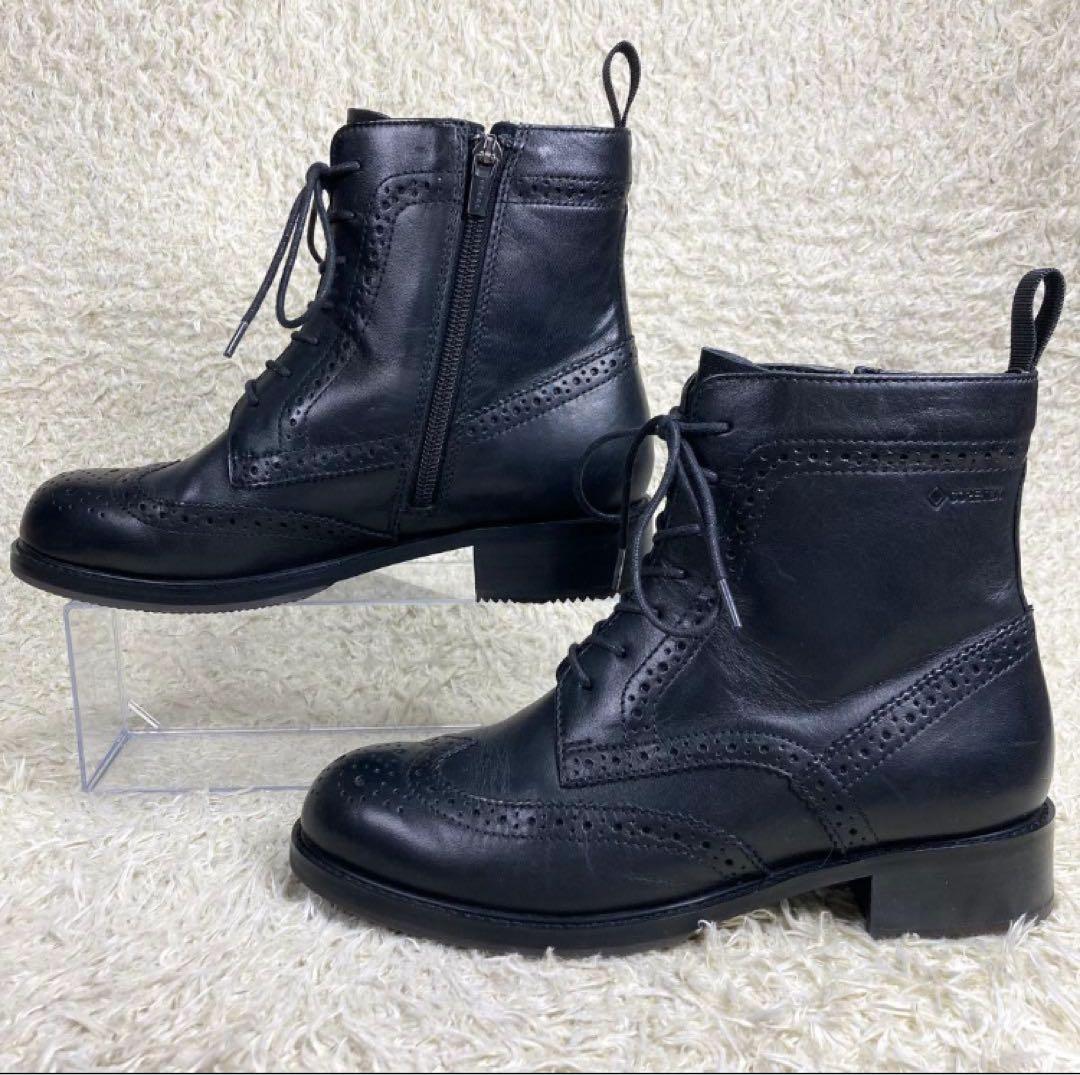 『未使用級』リーガル レースアップブーツ サイドジップ 23 ゴアテックス