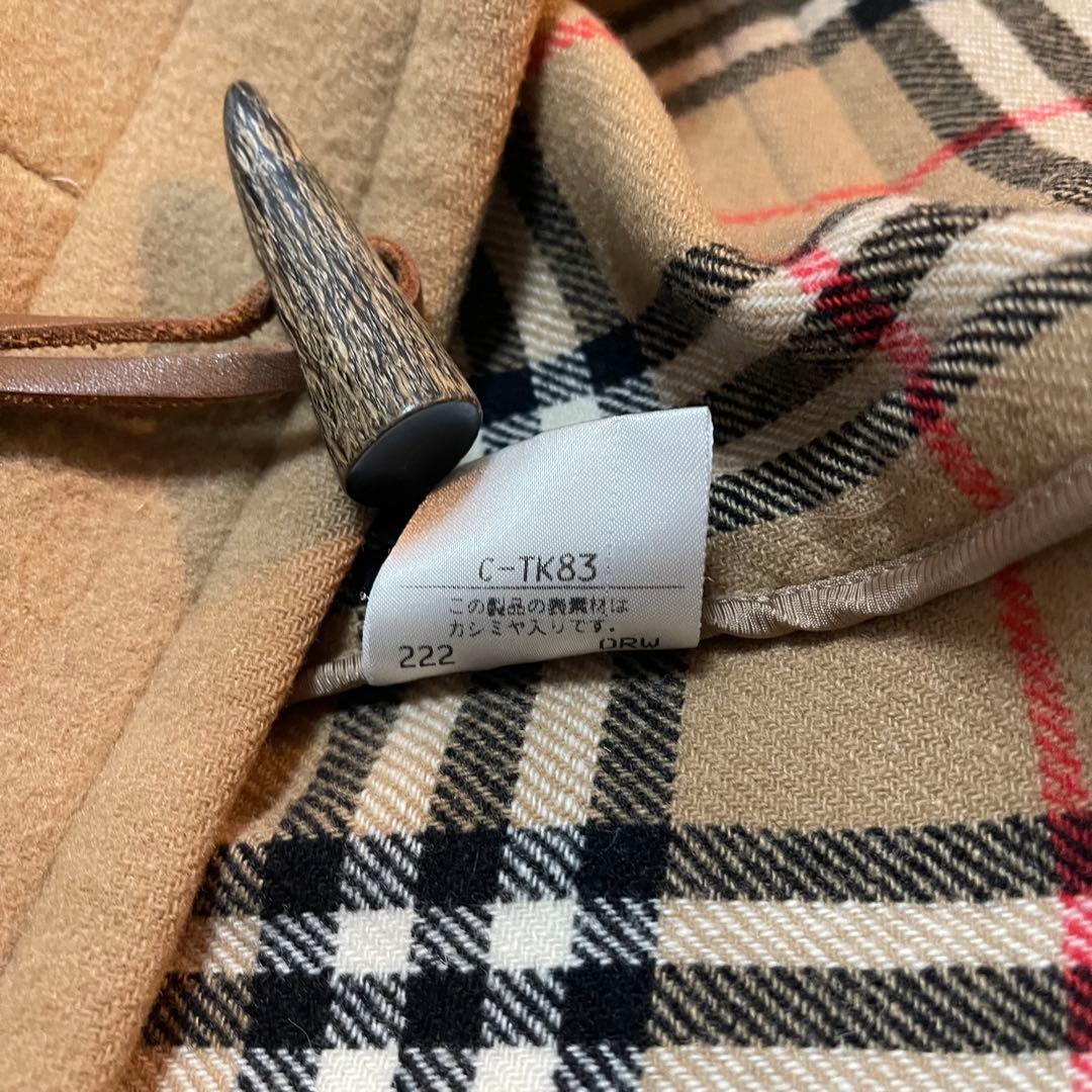 バーバリーロンドン ダッフルコート カシミア混ロングコート フーディ ベージュ