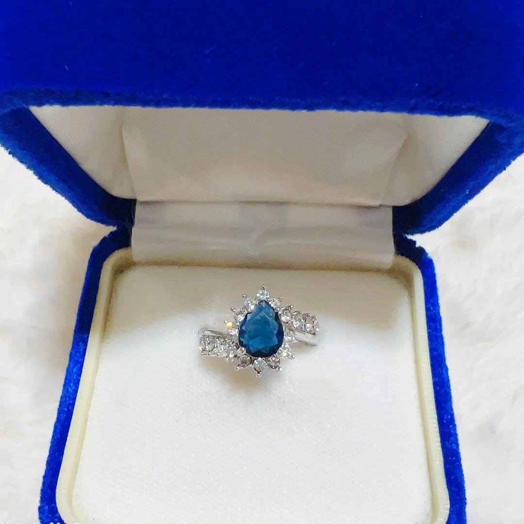 【一点もの】スリランカ産ブルーサファイアのシルバーリング　9号