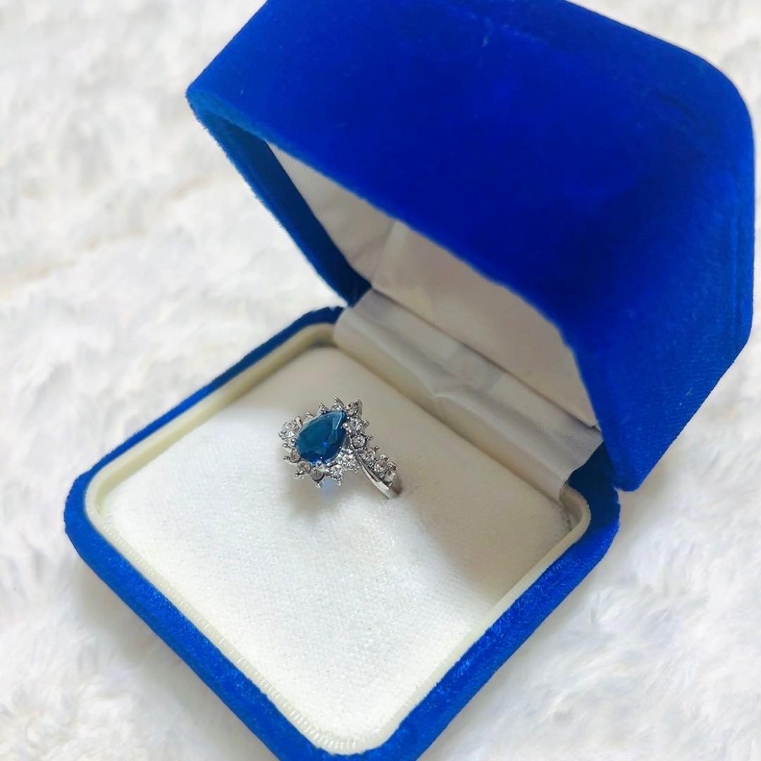 【一点もの】スリランカ産ブルーサファイアのシルバーリング　9号