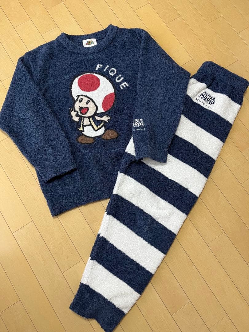 ジェラートピケ　スーパーマリオ　キノピオ　パジャマ　ルームウェア　上下セット
