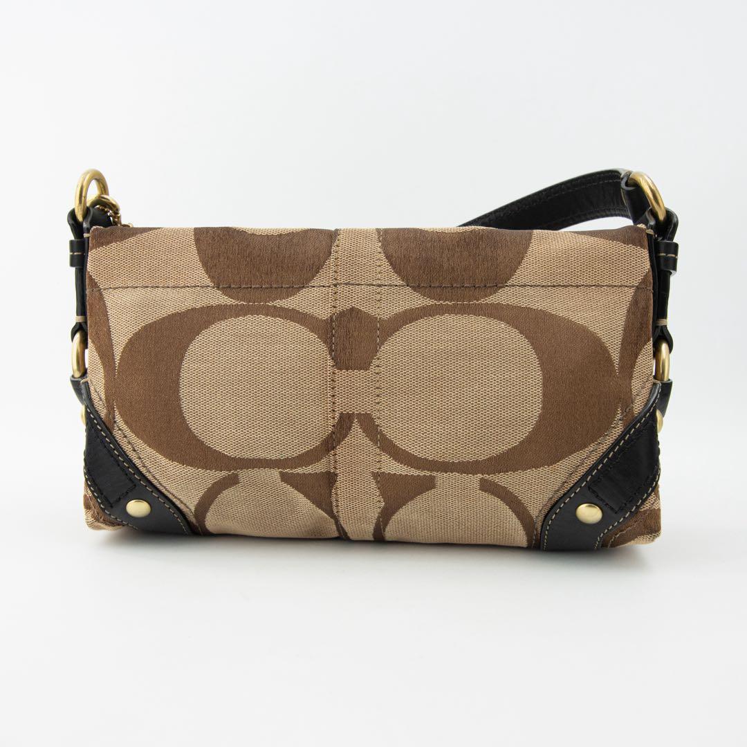 A146【美品】COACH／コーチ　アクセサリーポーチ　ハンドバッグ　シグネチャ