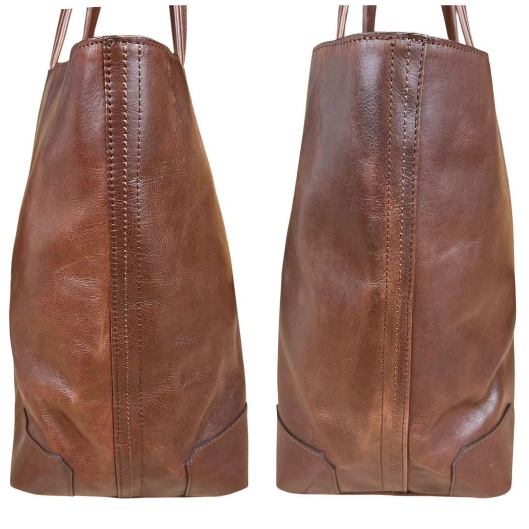 【A4対応】アニアリ 大容量 ビジネス トートバッグ レザー ブラウン 裏地迷彩