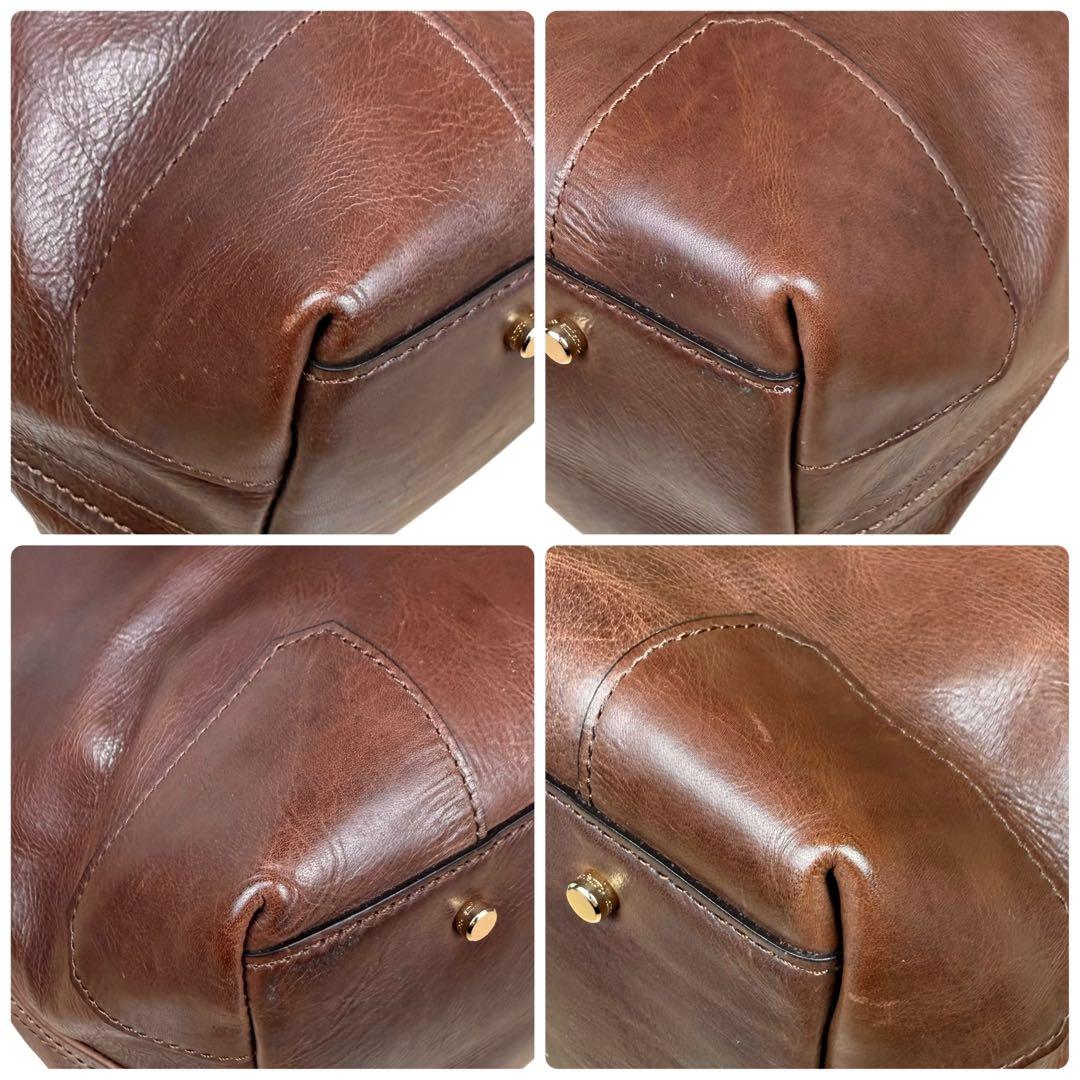 【A4対応】アニアリ 大容量 ビジネス トートバッグ レザー ブラウン 裏地迷彩