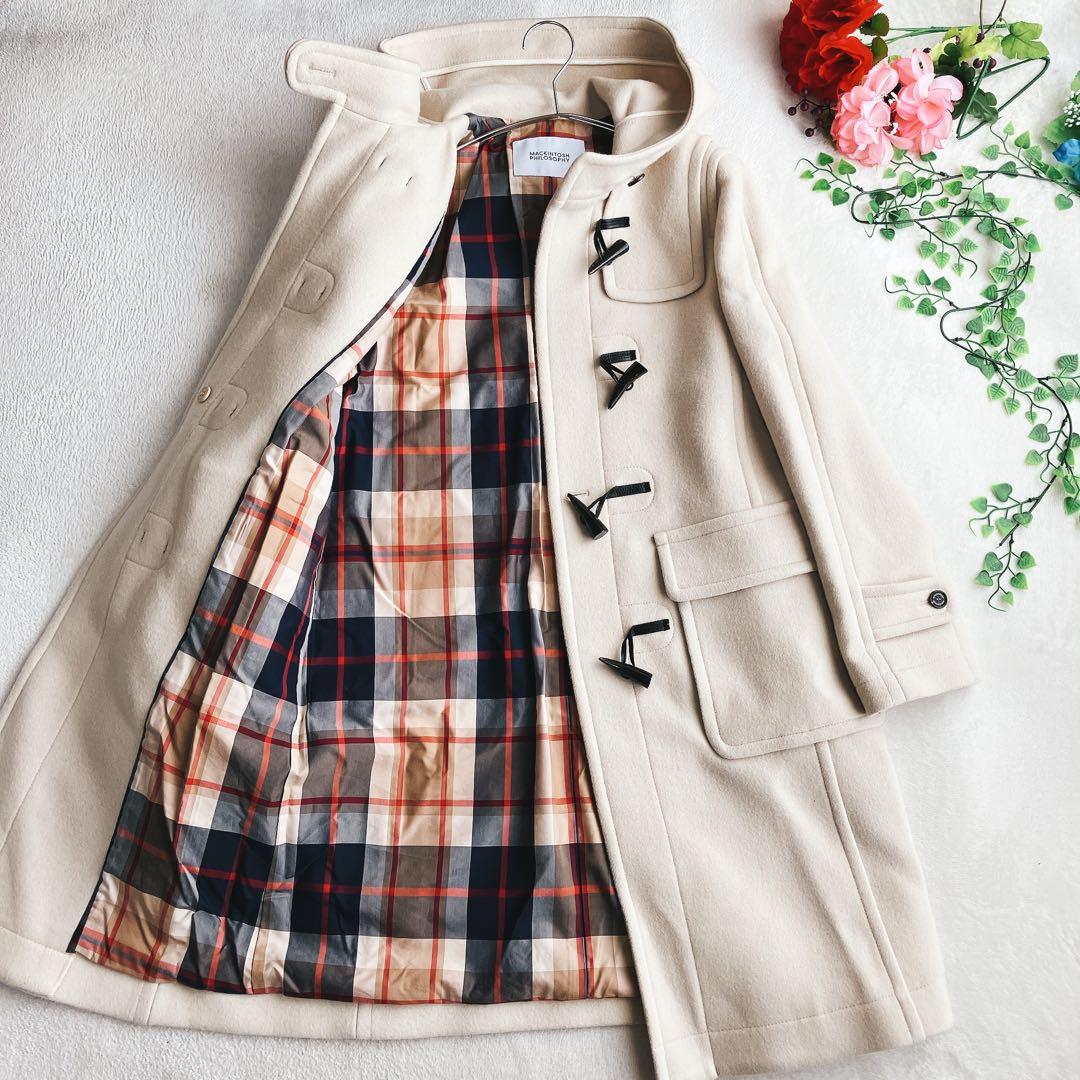 美品/マッキントッシュフィロソフィー★ダッフルコート ロング 総柄裏地 Aライン