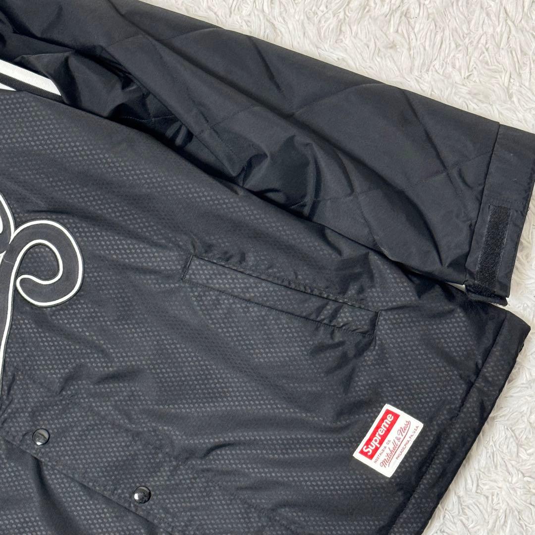 希少XL✨シュプリームxミッチェル&ネス キルテッドスポーツジャケット 黒