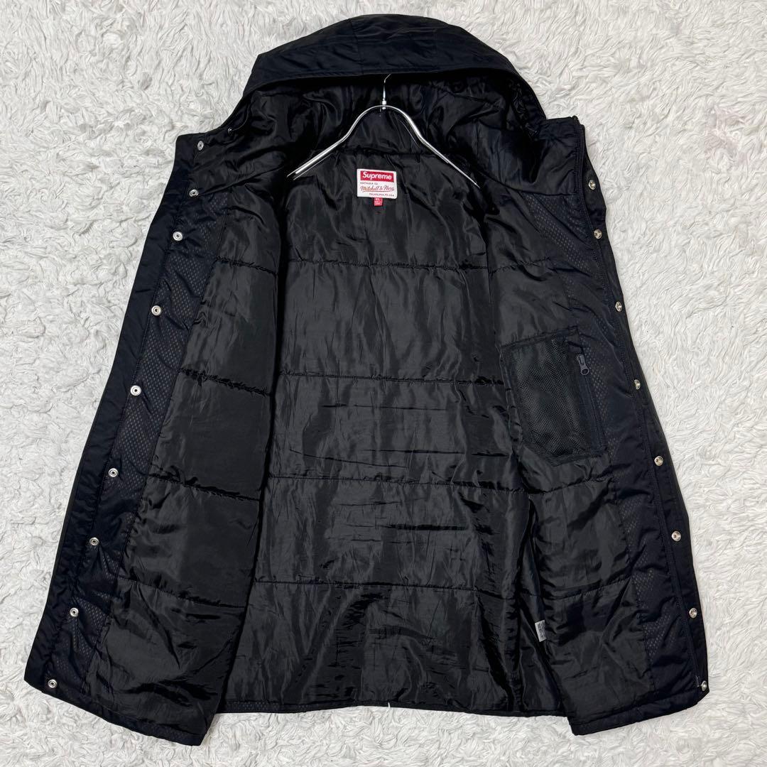 希少XL✨シュプリームxミッチェル&ネス キルテッドスポーツジャケット 黒