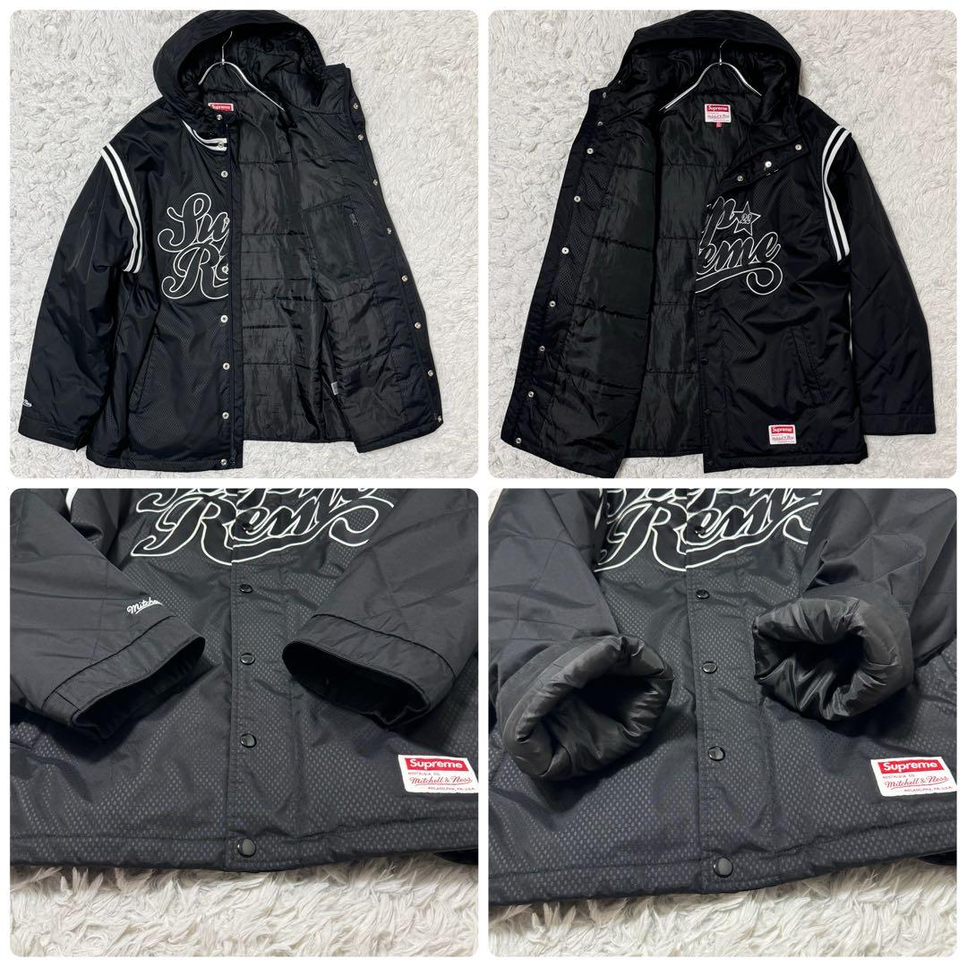 希少XL✨シュプリームxミッチェル&ネス キルテッドスポーツジャケット 黒