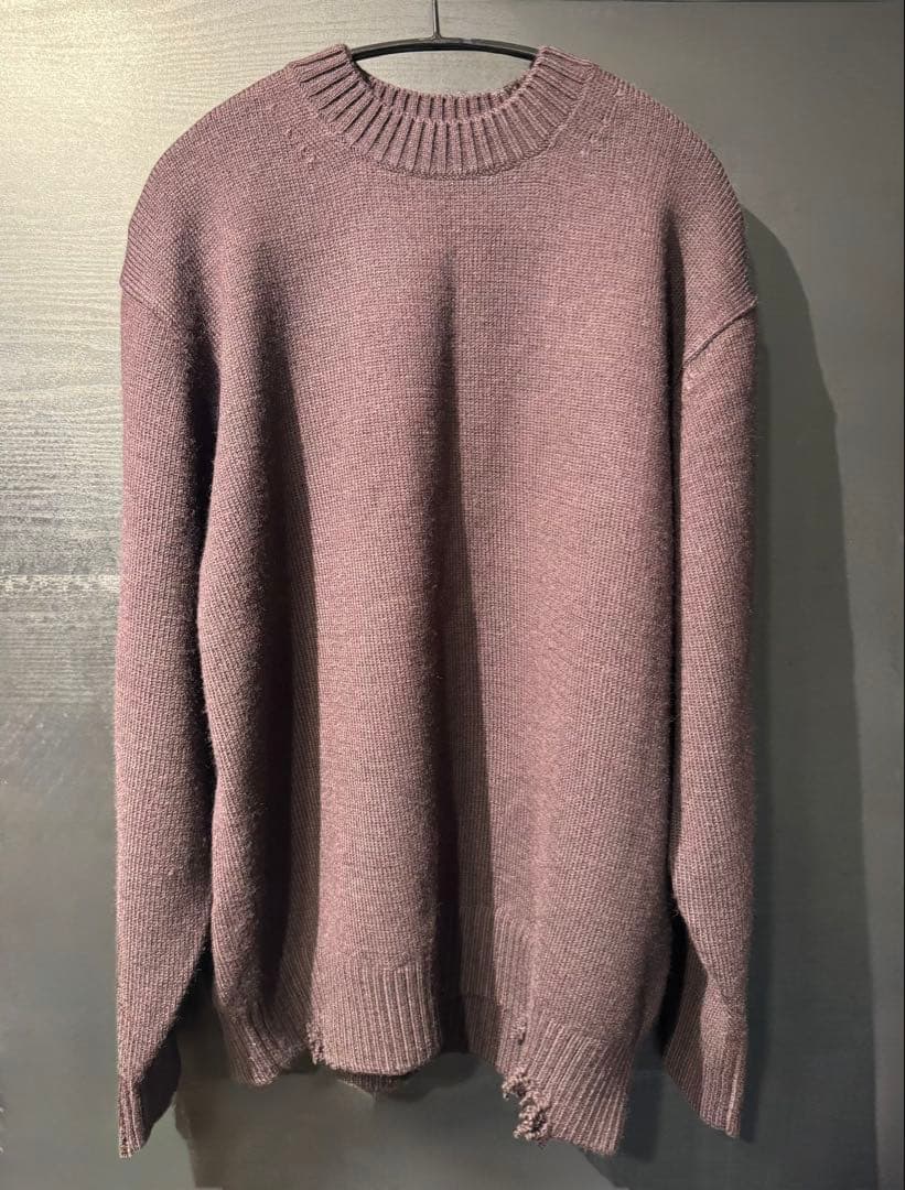 ＜LOEFF＞5ゲージ ダメージ ニット プルオーバー UNISEX