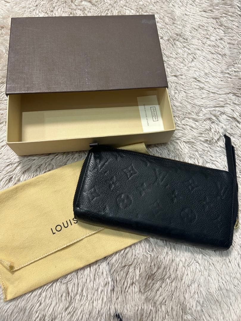 正規品ルイヴィトン アンプラント ジッピーウォレット長財布 黒 ブラック財布