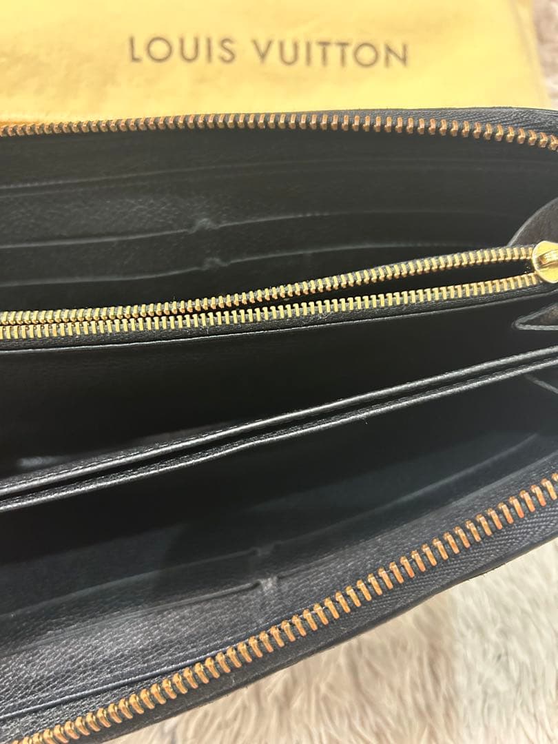 正規品ルイヴィトン アンプラント ジッピーウォレット長財布 黒 ブラック財布