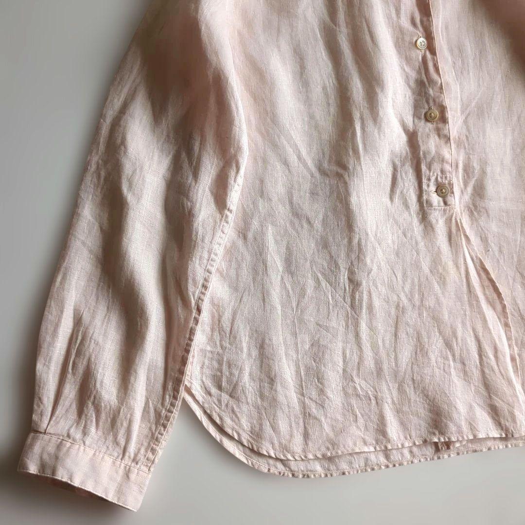 希少デザイン★マーガレットハウエル 長袖シャツ リネン100% バンドカラー M