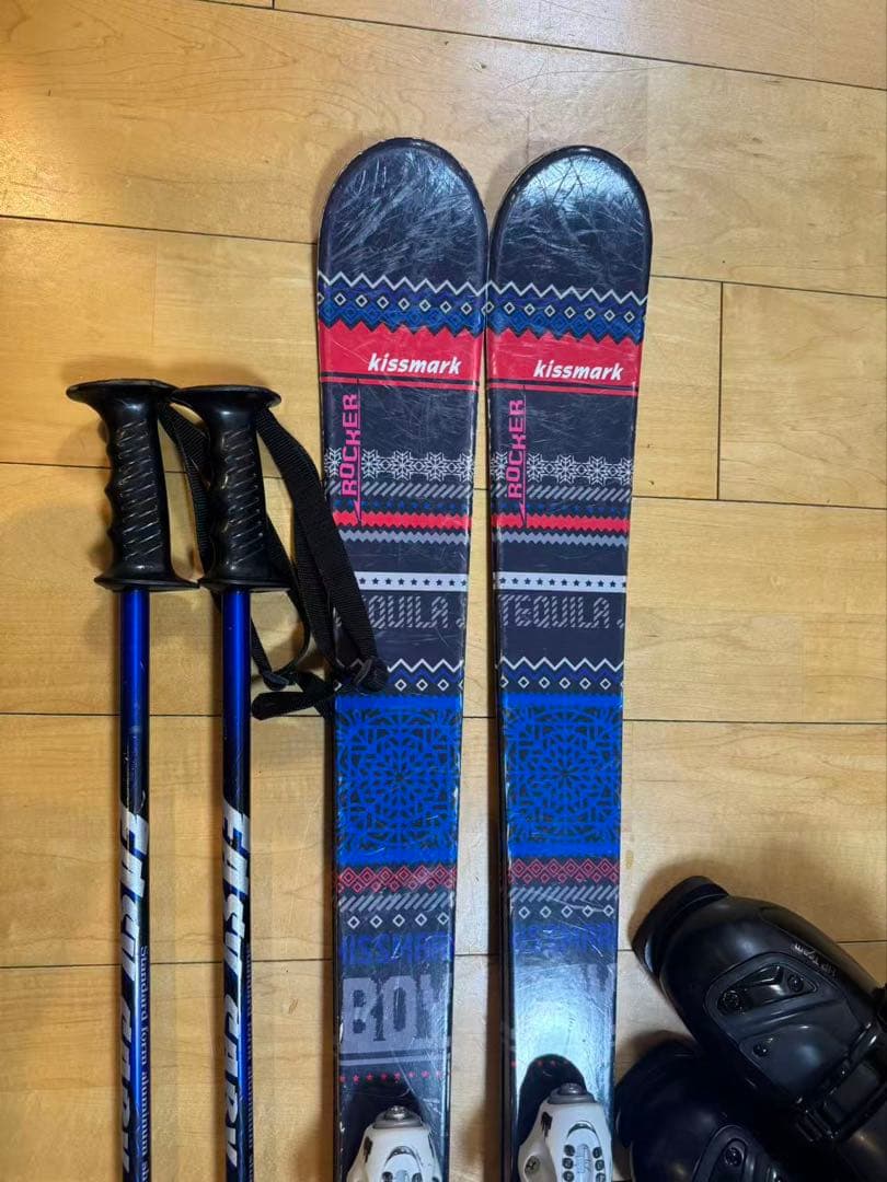 キスマーク　スキーセット　138センチ　hardブーツ　23〜23.5センチ