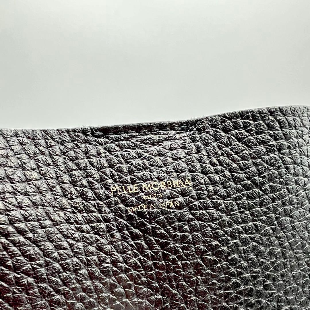 ペッレモルビダ　トートバッグ　テーラマリーナ　レザー　ブラック　A4　肩掛け