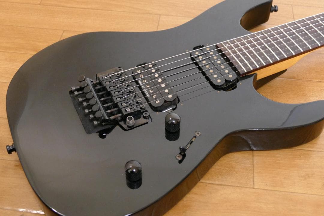 グラスルーツ製 7弦エレキギター リバースヘッド　ダンカン搭載【ジャンク品】