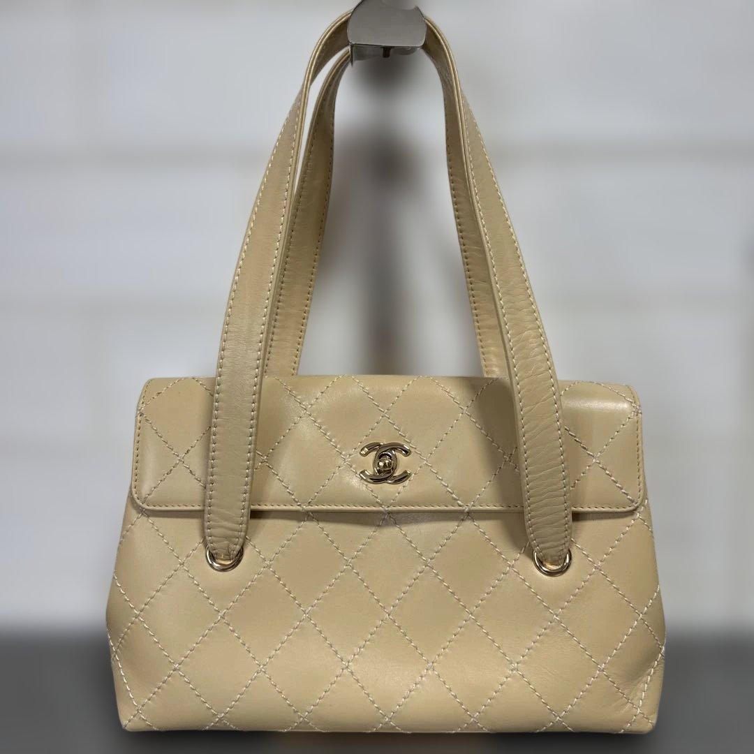 美品　CHANEL シャネル トートバッグ 7番台 ワイルドステッチ