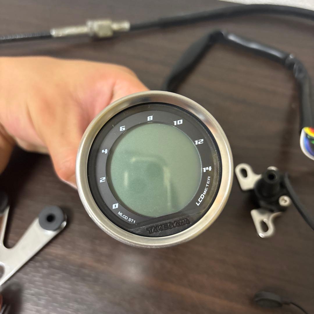 武川　ミディアムLCDスピード&タコメーター 12V車汎用　4mini モンキー