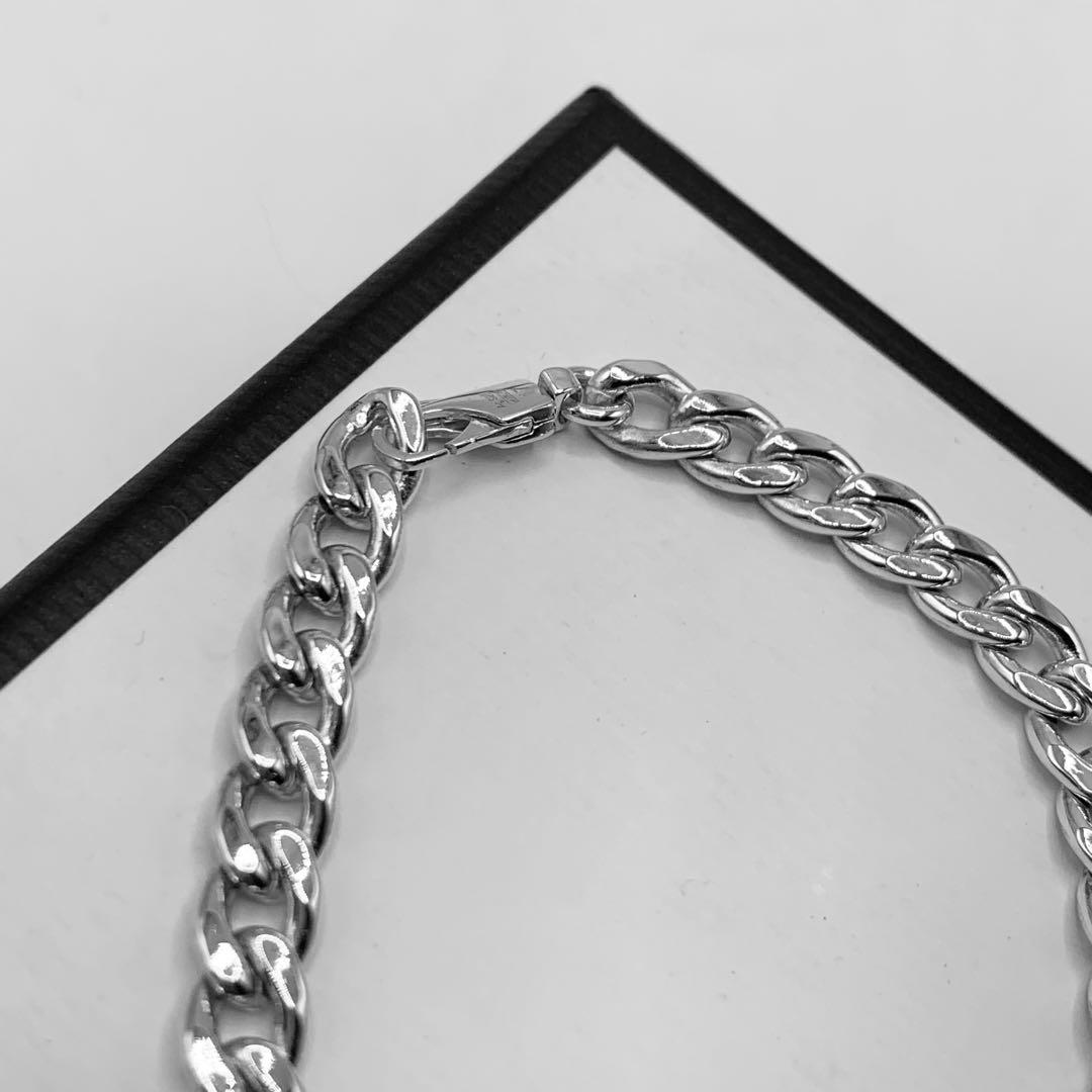 【美品/希少】GUCCI ブレスレット　トレードマーク　ロゴ　925 17cm