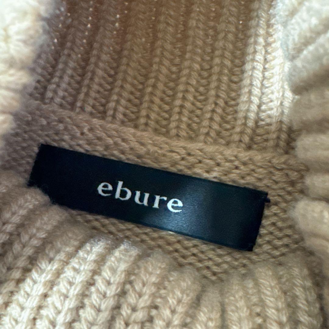 極美品✨️¥8.4万　エブール　カシミア100　ハイネックニット　キャメルベージュ