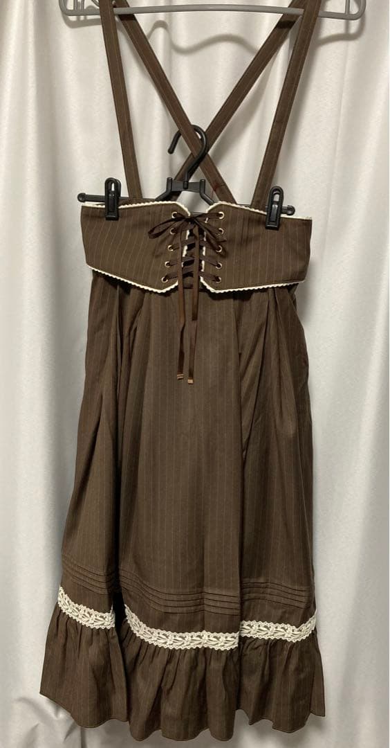 Amavel 編み上げスカート ブラウン