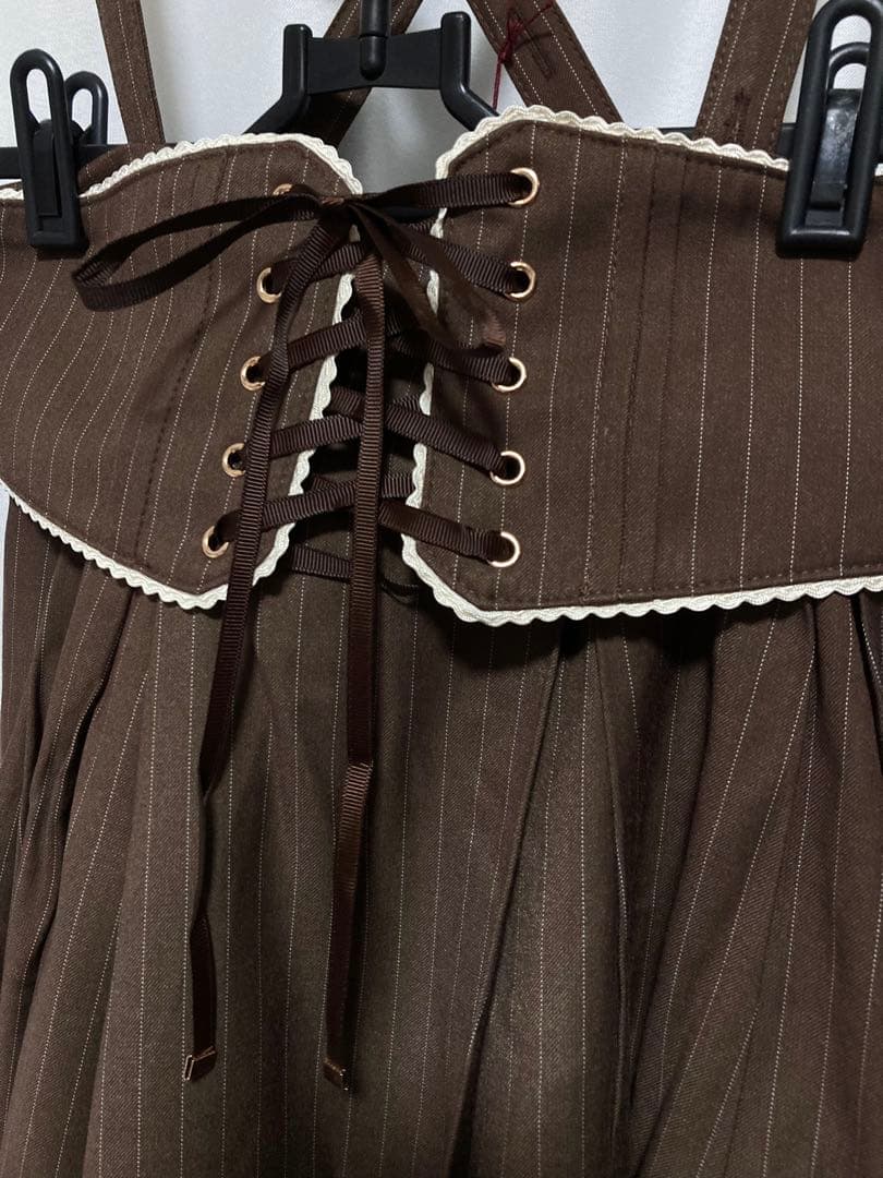 Amavel 編み上げスカート ブラウン