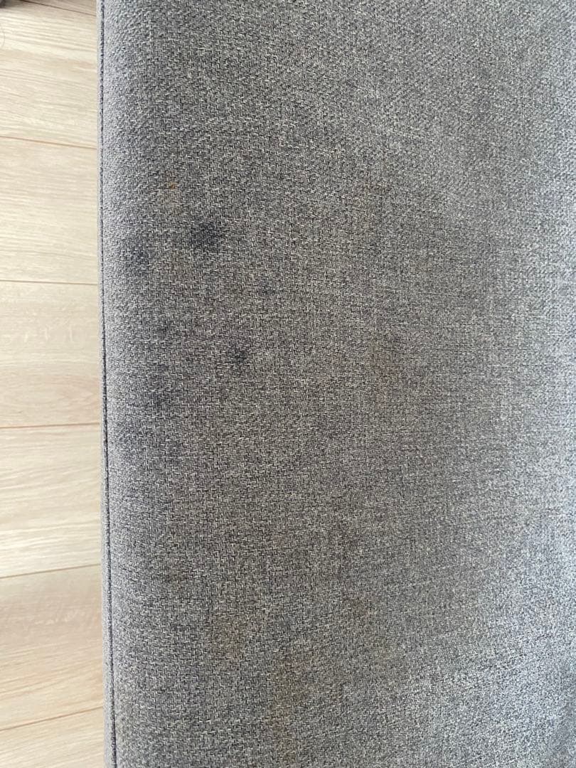 【値下げ】unicoNORDベンチ グレーファブリックソファ 木製脚付き