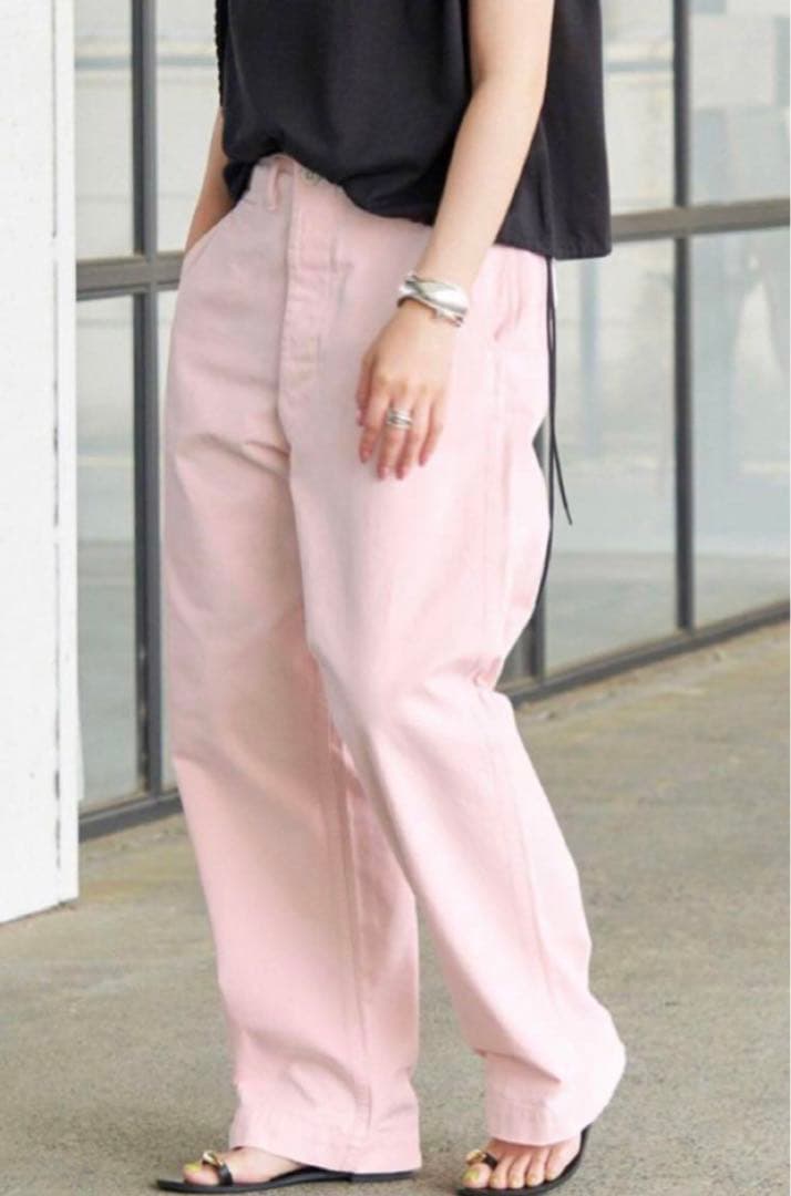 Spick and Span Higuchi×S チノワイドパンツ ピンク