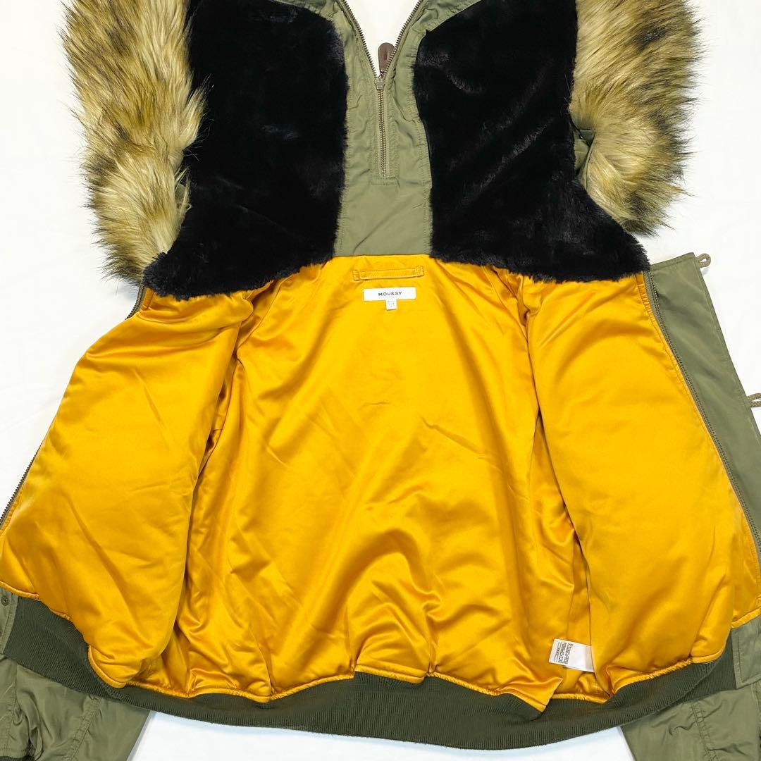 マウジー　N-2B　フライトジャケット　ミリタリー　2way　カーキ　ファー