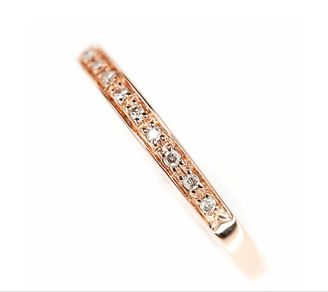 ４℃　ｋ10　ピンクゴールド　ハーフ　エタニティ　ダイヤリング　サイズ6