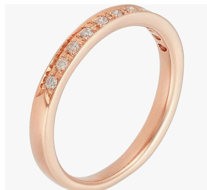 ４℃　ｋ10　ピンクゴールド　ハーフ　エタニティ　ダイヤリング　サイズ6