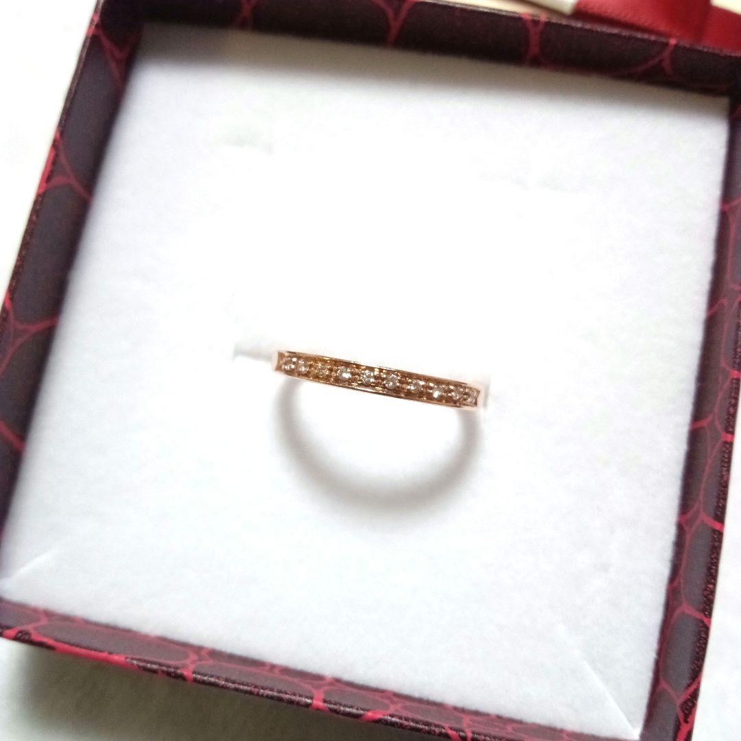 ４℃　ｋ10　ピンクゴールド　ハーフ　エタニティ　ダイヤリング　サイズ6