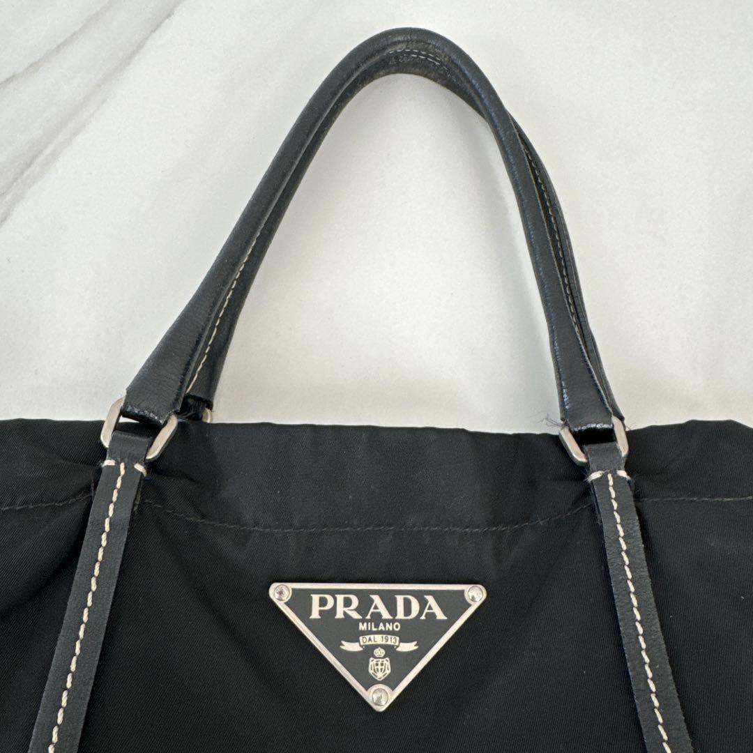 PRADA ブラック ナイロン トートバッグ　ハンドバック