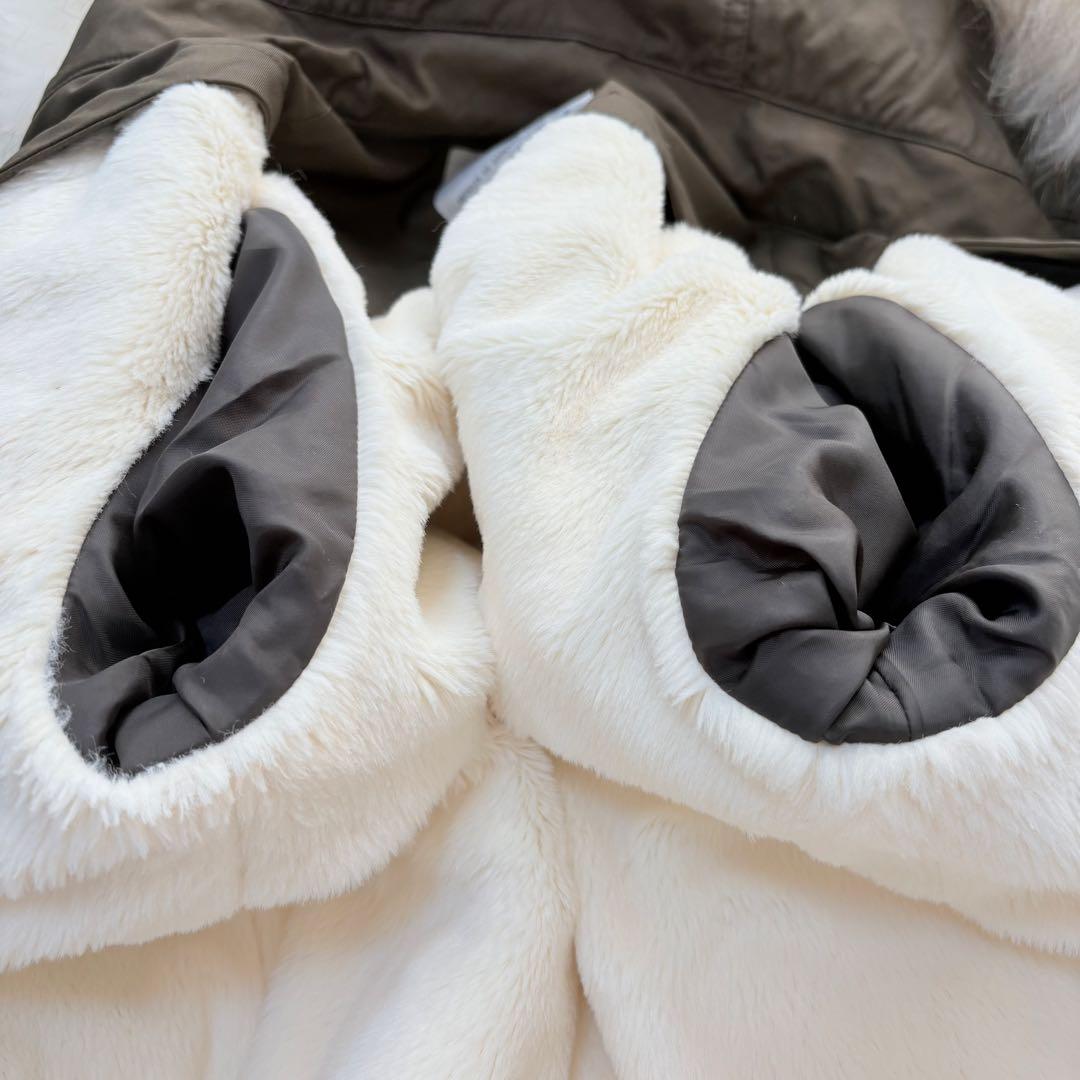 【イエナ】モッズコート　ライナー付き　ファー　L カーキ　ロング丈