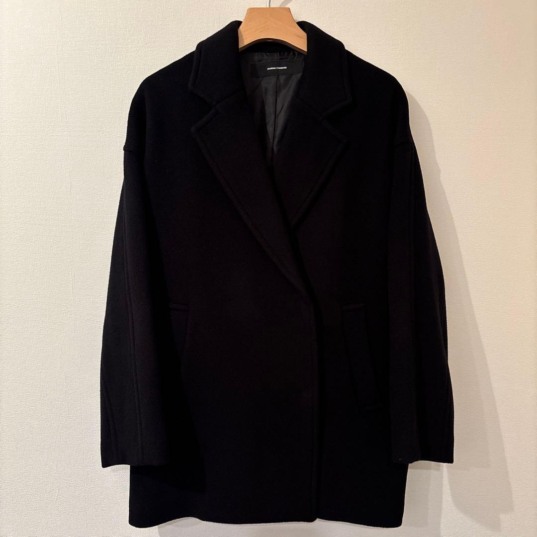 【美品】ジャーナルスタンダード　スーパー140ビーバーテーラーコート、黒