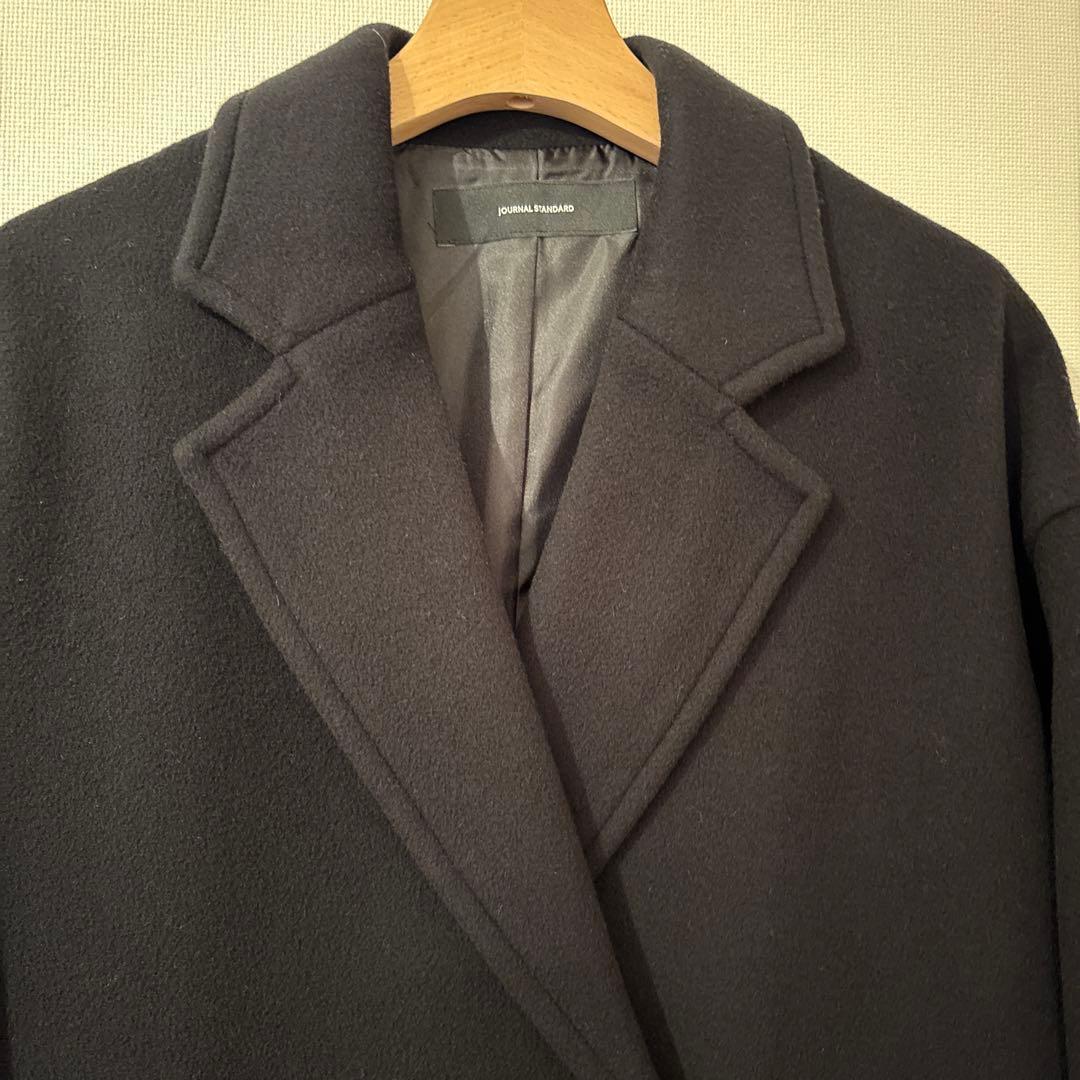 【美品】ジャーナルスタンダード　スーパー140ビーバーテーラーコート、黒