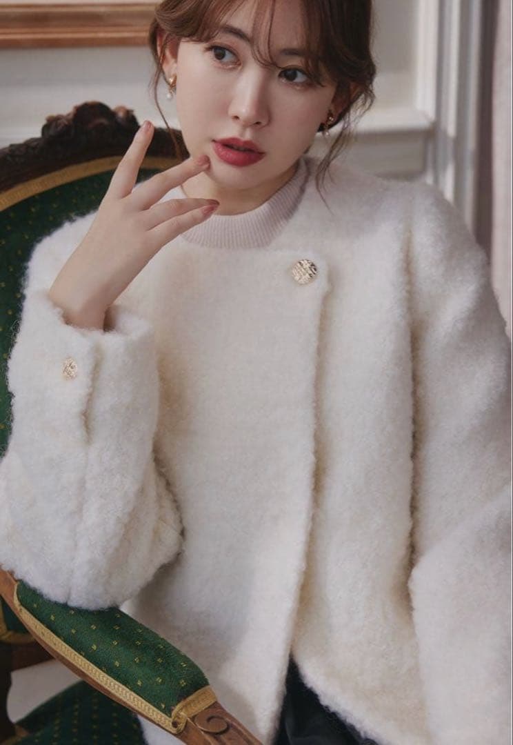 【新品未使用】Herlipto Elise Boucle Peplum Coat