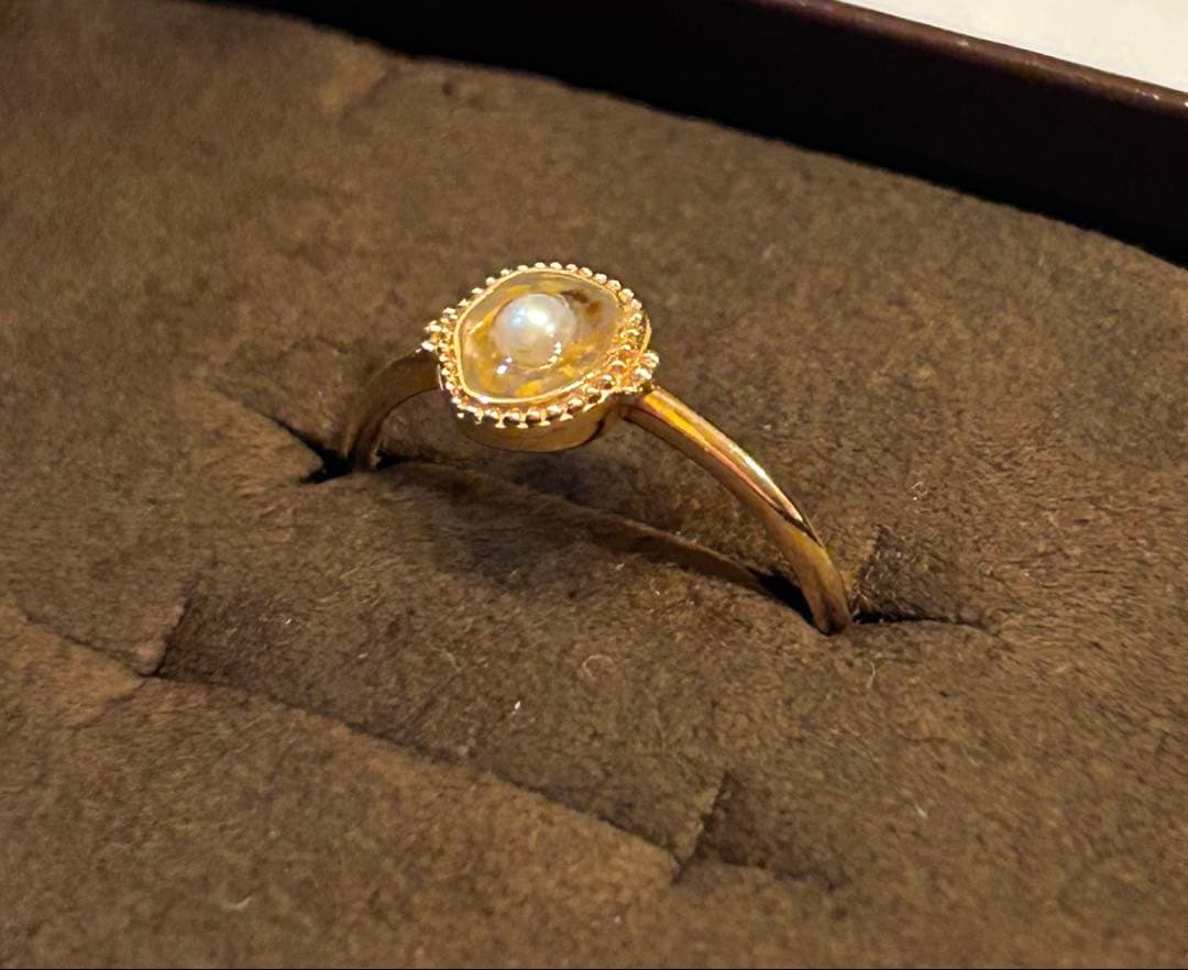 【完売品】agete アガット K10 ゴールドリング13号タイガーアイ 金運↑