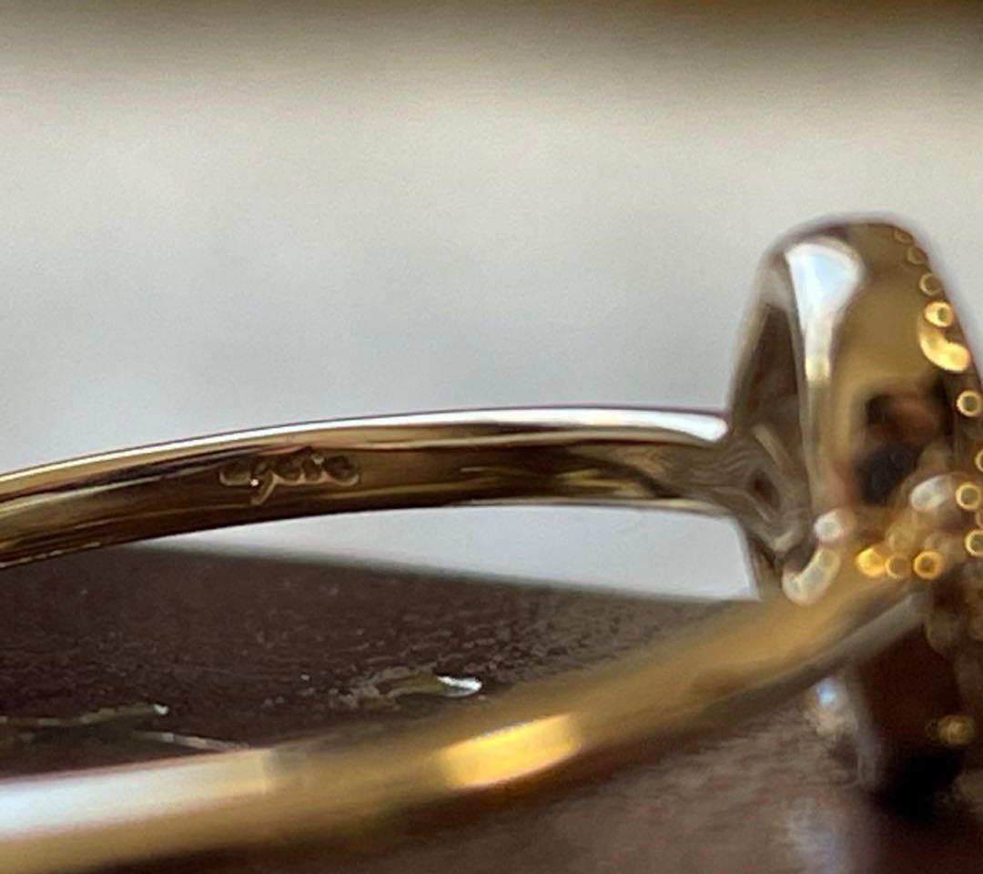 【完売品】agete アガット K10 ゴールドリング13号タイガーアイ 金運↑