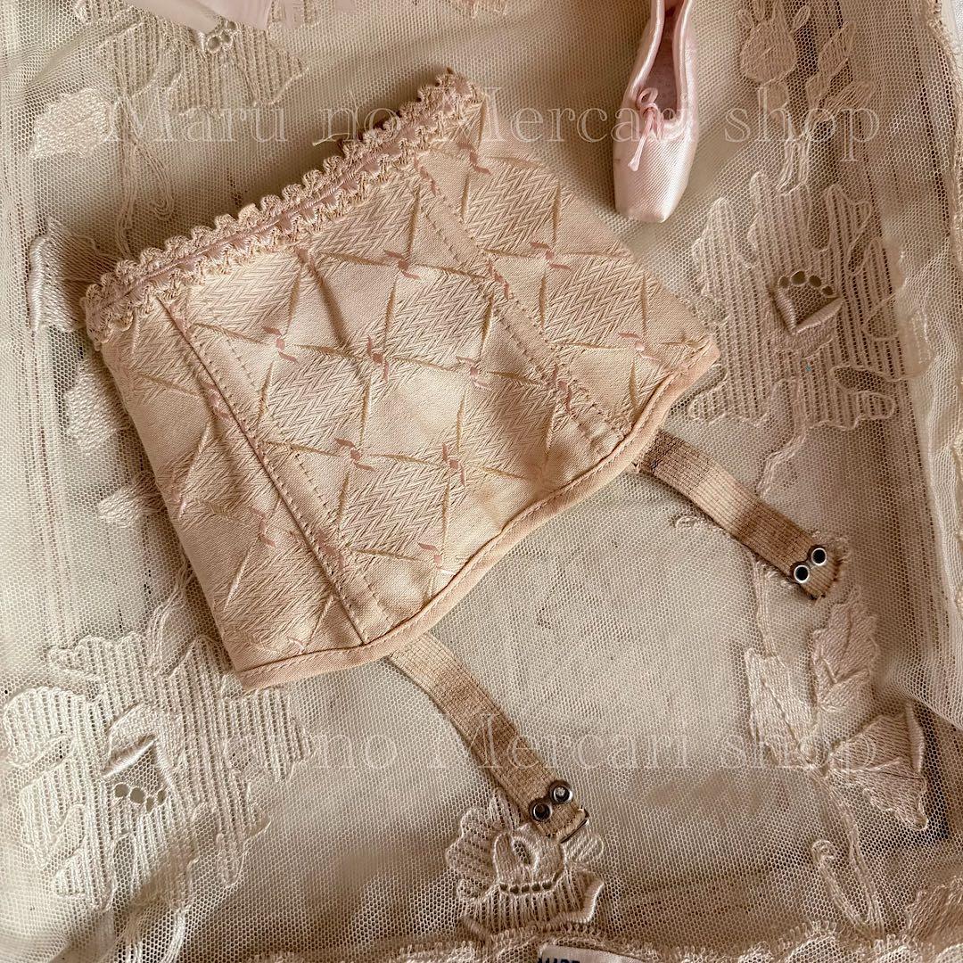 フランスアンティーク　ドール用　コルセット　羽　トゥシューズ　レース　フレンチ