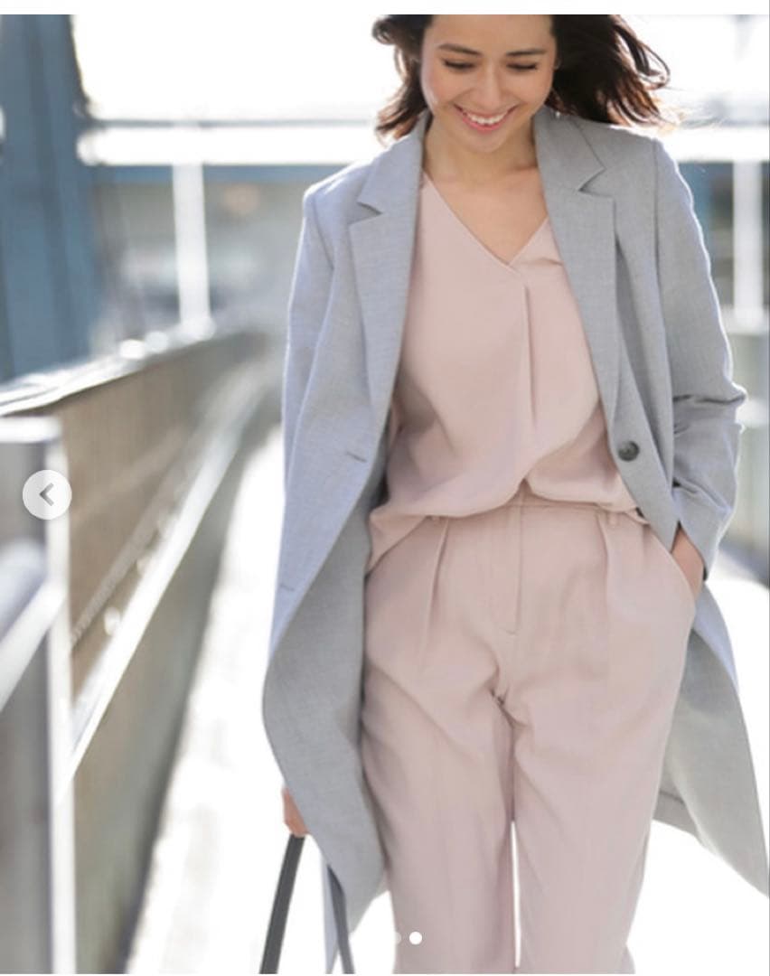 美品 PLST プラステ カラーレスジャケットパンツスーツ ネイビー S 卒業式