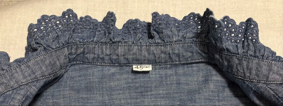 45rpm フリルシャツ(藍インディゴ)