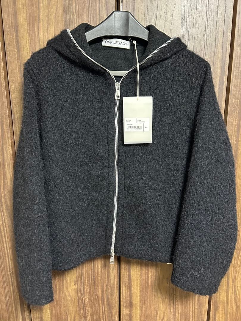 HATOUR LEGACY ブラック フルジップ フーディ 44 モヘア