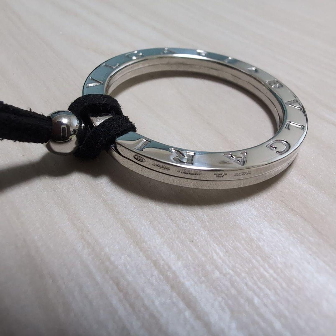 美品 BVLGARI ブルガリシルバー キーリング 新品チョーカー付きネックレス