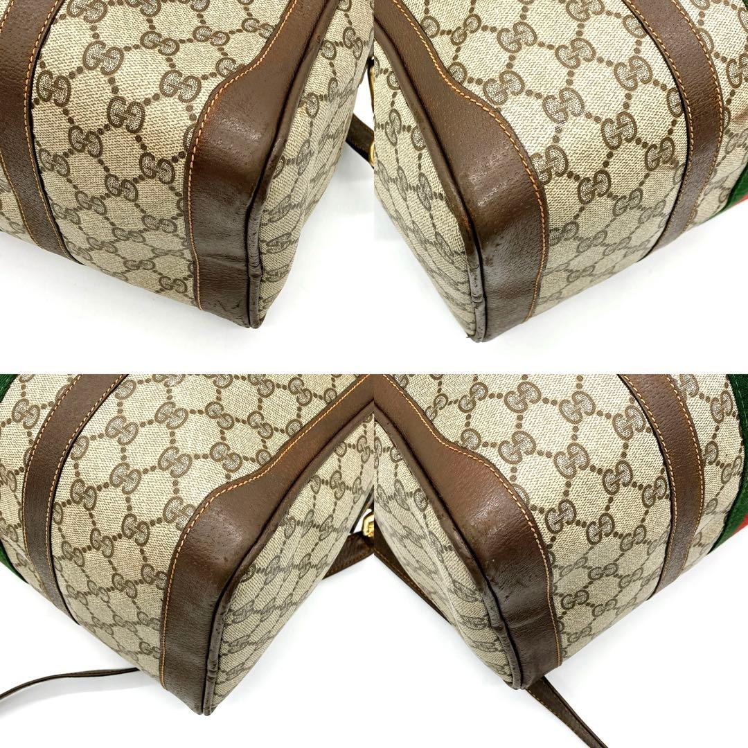 【OLD GUCCI】ミニボストンバッグ　シェリーライン　GGスプリーム