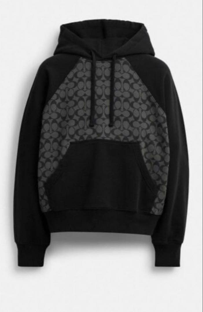coachブラック ロゴ入りパーカー