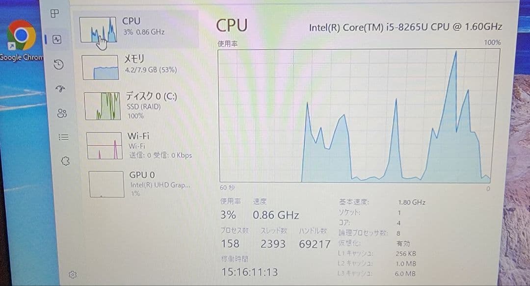 Windowsノート本体 DELL Latitude 3500 i5 8265U 8GB SSD120GB