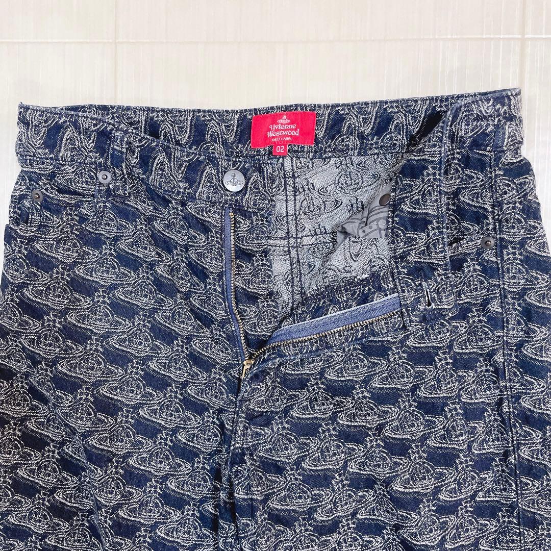 美品✨ Vivienne Westwood インディゴ デニムパンツ オーブ柄