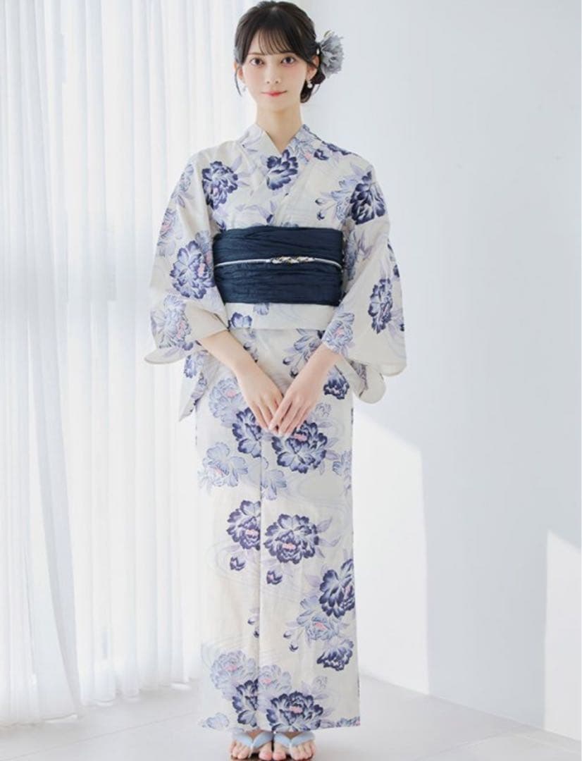 牡丹流れる清流浴衣 【浴衣3点セット 浴衣/帯/下駄】 　Sugarnine