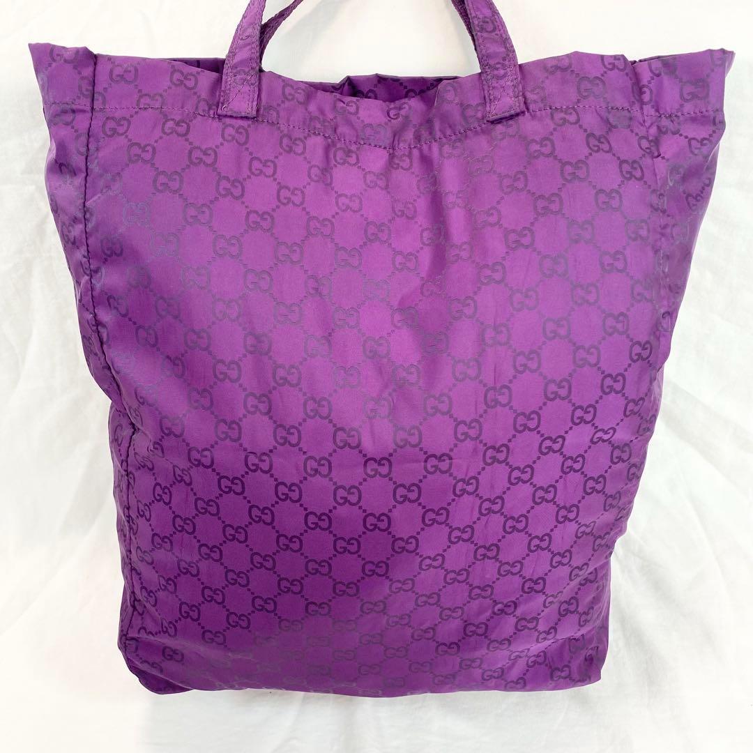 極美品✨ グッチ GUCCI GGナイロン トートバック エコバック パープル